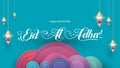 Eid al-Adha handwritten design with fun concept and pastel color