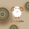 Eid-Al-Adha, Islamic festival of sacrifice concept with sheep an