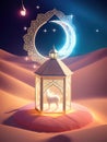 Eid-al-Adha Lantern with the magic light on it