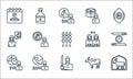 Eid al adha line icons. linear set. quality vector line set such as goat, butcher, cow, cow, camel, arab man, pray, hajj, zam zam