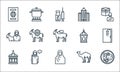 eid al adha line icons. linear set. quality vector line set such as oriental food, woman, mecca, camel, arab man, goat, lantern,