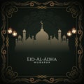 Eid Al Adha mubarak artistic frame islamic background design