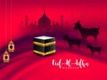 Eid Al Adha mubarak beautiful red background design Royalty Free Stock Photo