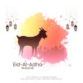 Eid Al Adha mubarak colorful watercolor background design