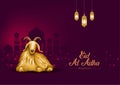 Eid al adha mubarak Design Background. Vector Illustration for greeting card, poster and banner Royalty Free Stock Photo