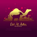 Eid al adha mubarak Design Background. Vector Illustration for greeting card, poster and banner Royalty Free Stock Photo