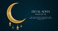 Eid Al Adha. Eid mubarak islamic greeting card , poster. Vector Illustration Royalty Free Stock Photo