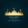 Eid Al Adha. Eid mubarak islamic greeting card , poster. Vector Illustration Royalty Free Stock Photo