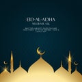 Eid Al Adha. Eid mubarak islamic greeting card , poster. Vector Illustration Royalty Free Stock Photo