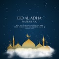 Eid Al Adha. Eid mubarak islamic greeting card , poster. Vector Illustration Royalty Free Stock Photo