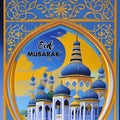 Eid al-adha 2023,eid Al Adha Mubarak,eid quotes with mosque background Royalty Free Stock Photo