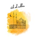 Eid al-Adha, Eid ul-Adha mubarak. Kurban Bayrami, Kurban Bajram muslim festival of sacrifice. Vector illustrator Royalty Free Stock Photo