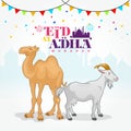 Eid al Adha logo with goat and camel