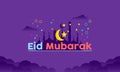 Vector illustration concept eid mubarak