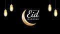 Eid al fitr greeting in motion graphic animation with black alpha matte background