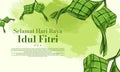 Eid Al-Fitr indonesian greeting card post card background vector holliday banner vector design