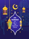 Eid al fitr, Islamic Eid Mubarak greeting card template i