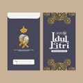 Eid al fitr money envelope elegant template design