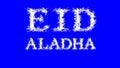 Eid AlAdha cloud text effect blue isolated background Royalty Free Stock Photo