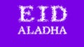 Eid AlAdha cloud text effect violet isolated background Royalty Free Stock Photo