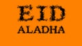 Eid AlAdha smoke text effect orange isolated background