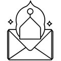 Eid Gift Envelope (Eidi) Symbol Line Art Coloring Page Vector Design Royalty Free Stock Photo