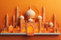 Eid Illustration with copy space background illustration, Islamic, Eid Mubarak, Generative Ai
