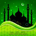 Eid Mubarak background with Islamic Mosque Royalty Free Stock Photo