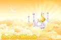 Eid Mubarak background with Islamic Mosque Royalty Free Stock Photo