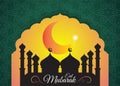 Eid Mubarak, Eid Al Adha, Eid Al Fitr beautiful greeting wishes poster, background, image with mosque, illustration vector design Royalty Free Stock Photo