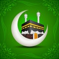 Eid Mubarak (Blessing fo Eid) with Kaaba on moon