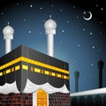 Eid Mubarak (Blessing fo Eid) with Kaaba Royalty Free Stock Photo