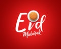 Eid Mubarak-Burger food and white plate shape of eid or Ramadan moon concept