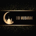 Eid Mubarak Design Background. Vector Illustration for greeting card, poster and banner. Royalty Free Stock Photo