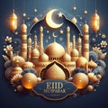 Eid Mubarak wish card Royalty Free Stock Photo