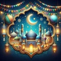 Eid Mubarak wish card Royalty Free Stock Photo