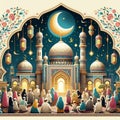 Eid Mubarak wish card Royalty Free Stock Photo