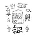 Eid Mubarak. Doodle style.