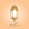 Eid mubarak, Eid al adha, Eid al fitr, realistic islamic lamp lantern vector