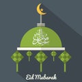 Eid Mubarak Flat Design Card