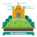 Eid Mubarak Flat design card