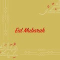 Eid Mubarak is a greeting Arabic calligraphy card meaning: blessing Eid. suitable for Al-Adha and Al-Fitr Islamic Eid
