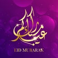 Eid mubarak greeting card arabic vector calligraphy Royalty Free Stock Photo