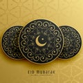 Eid mubarak greeting card design in islamic decoration