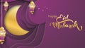 Eid Mubarak greeting Card Illustration, ramadan kareem, Wishing for Islamic festival for banner, background, flyer, illustration,