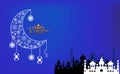 Eid Mubarak greeting Card, Ramadan Kareem vector Wishing for Islamic festival Royalty Free Stock Photo