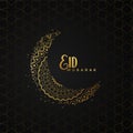 Eid mubarak greeting design with creative moon