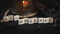 Eid Mubarak Greeting Scrabble Letters. Ramadan Candle Lantern wi