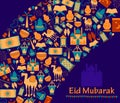 Eid Mubarak greetings background Royalty Free Stock Photo