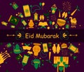 Eid Mubarak greetings background Royalty Free Stock Photo